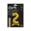 BALON FOLIOWY STOJĄCY 74CM BEAUTY&CHARM GODAN ZŁOTY CYFRA 2
