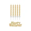 ŚWIECZKI URODZINOWE HAPPY BIRTHDAY ZŁOTE 16 SZTUK WYSOKOŚĆ 8 CM GODAN