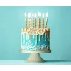 ŚWIECZKI URODZINOWE HAPPY BIRTHDAY ZŁOTE 16 SZTUK WYSOKOŚĆ 8 CM GODAN