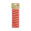 SŁOMKI PAPIEROWE ECO 24 SZT CZERWONE W BIAŁE GROSZKI GODAN DŁ 19,7 cm Śr. 0,6 cm