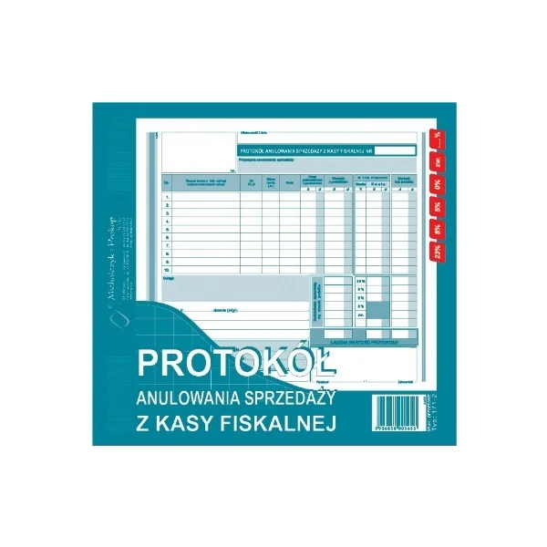 DRUK 171-2 PROTOKÓŁ ANULOWANIA SPRZ. Z KASY FISK.