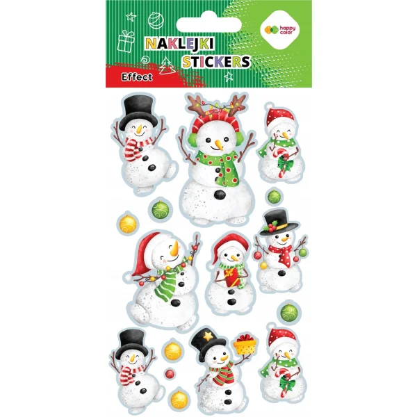 NAKLEJKI EFFECT SNOWMAN 10X20CM HAPPY COLOR