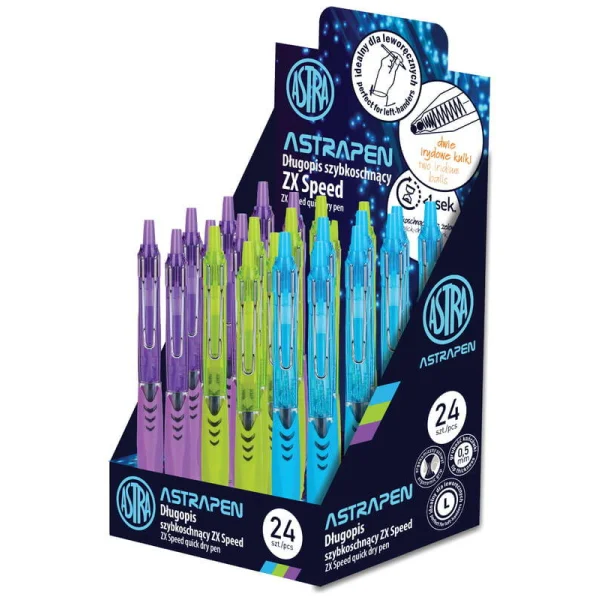 DŁUGOPIS AUTOMATYCZNY SZYBKOSCHNĄCY ZX SPEED ASTRA