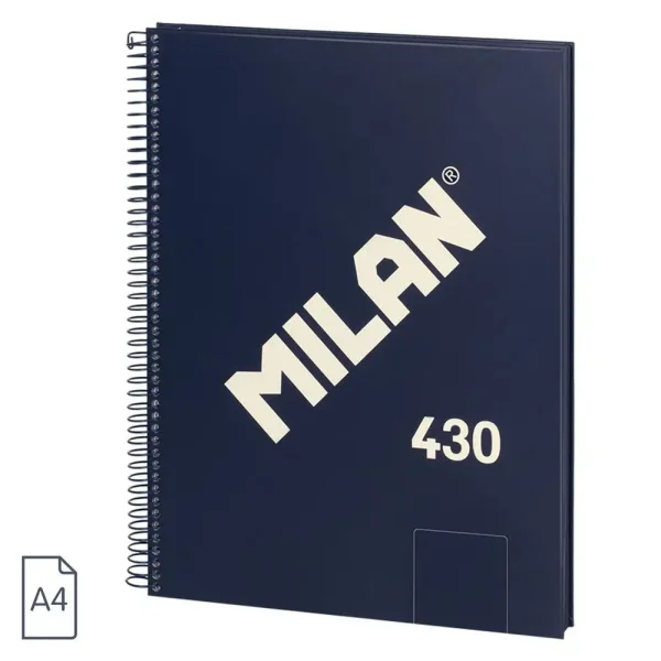 ZESZYT NOTES NA SPIRALI A4 MILAN GŁADKI 80 KARTEK SERIA 1918 NIEBIESKI