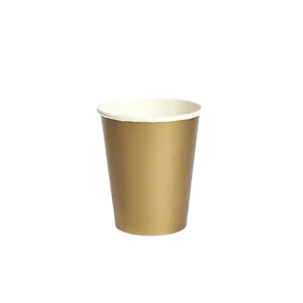 KUBECZKI PAPIEROWE 250ML 8SZT ZŁOTE POL-MAK 005400