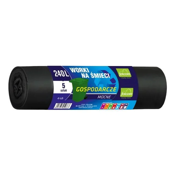 WORKI NA ŚMIECI GOSPODARCZE 240L 5SZT