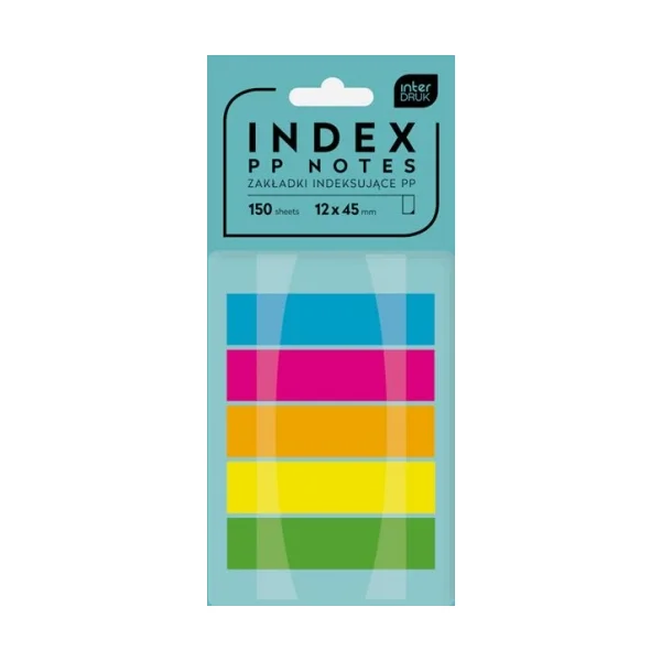ZAKŁADKI INDEKSUJĄCE PP 12X45MM INTERDRUK