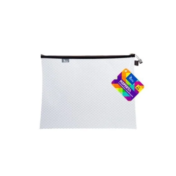 KOPERTA Z SUWAKIEM METALOWYM A5 26x20,5 CM BIAŁA TETIS