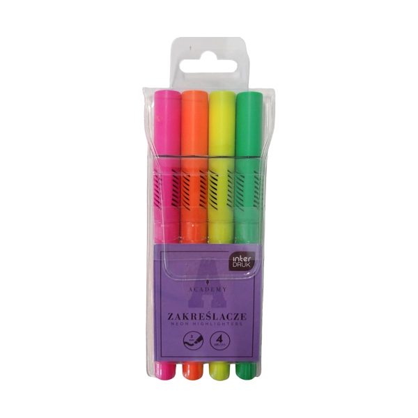 ZAKREŚLACZE NEONOWE ACADEMY 4SZT INTERDRUK