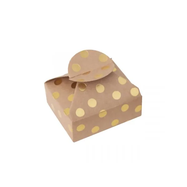 PUDEŁKA SKŁADANE CANDY BOX 6X7,5X2,5 CM ZŁOTE KROPKI 4 SZT DPBO-051 DP CRAFT