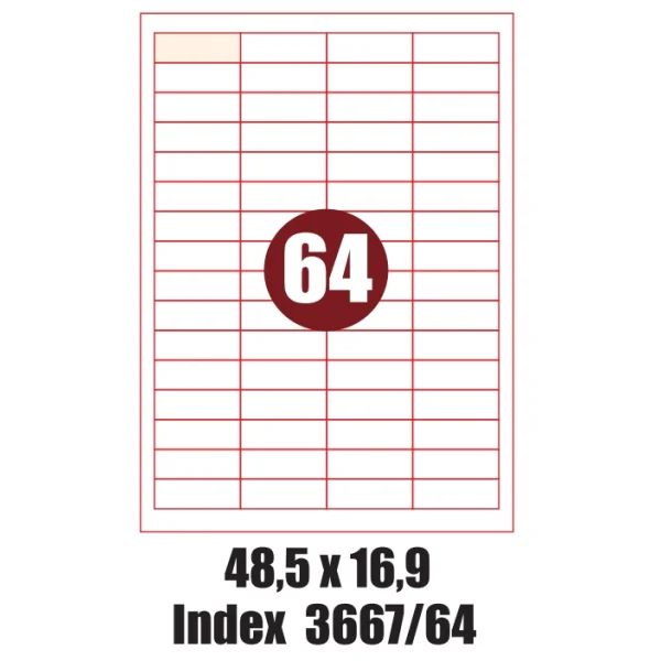 ETYKIETY SAMOPRZYLEPNE A4 100 SZT 48,5X16,9 LABELS EP 3667/64