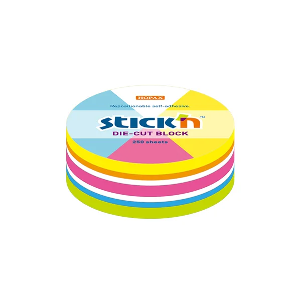KARTECZKI SAMOPRZYLEPNE 250 KOŁO 5 KOL NEON STICK'N