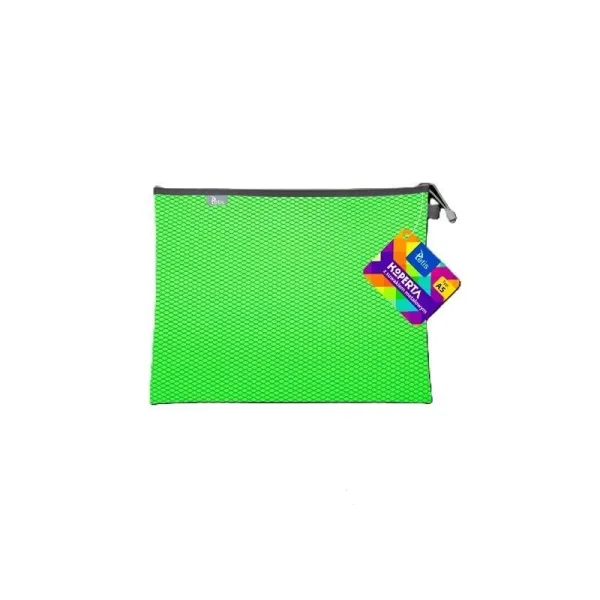 KOPERTA Z SUWAKIEM METALOWYM A5 26X20,5 CM ZIELONA TETIS