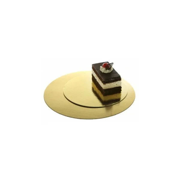 PODKŁAD POD TORT OKRĄGŁY ZŁOTY 22 CM GRUBOŚĆ 1MM
