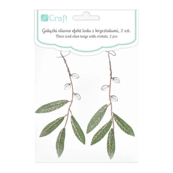GAŁĄZKI OLIWNE EFEKT LODU 19CM 2 SZT DPZA-061 DP CARFT