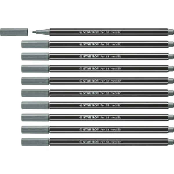 MARKER PEN 68 BRUSH STABILO 68/805 METALIC SREBRNY 4006381530132