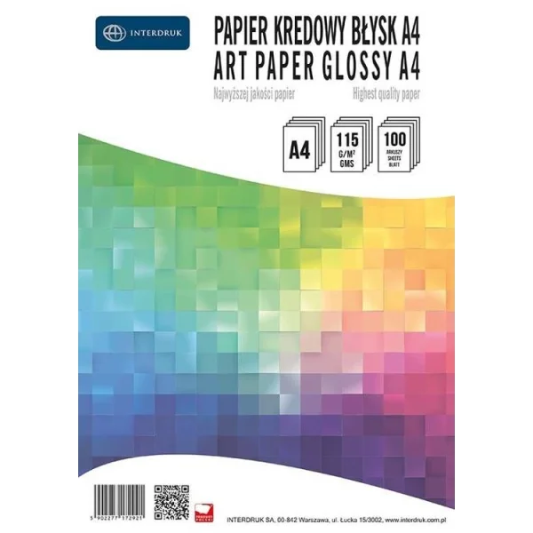 PAPIER KREDOWY A4 115G 100SZT BŁYSK INTERDRUK