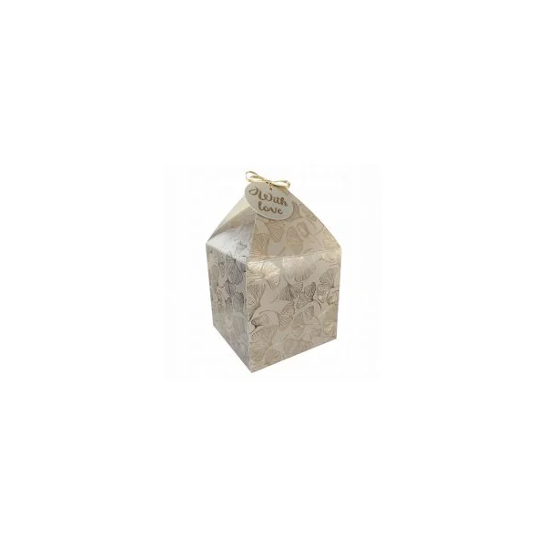 PUDEŁKO NA PREZENT 11X11 4SZT LISTKI TAUPE 0040-0221 INCOOD