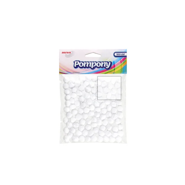 POMPONY 10MM BREWIS POM17 BIAŁE