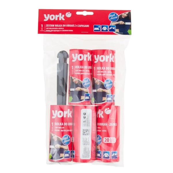ROLKA WAŁEK DO UBRAŃ ZESTAW Z 4 ZAPASAMI YORK 5903355009290