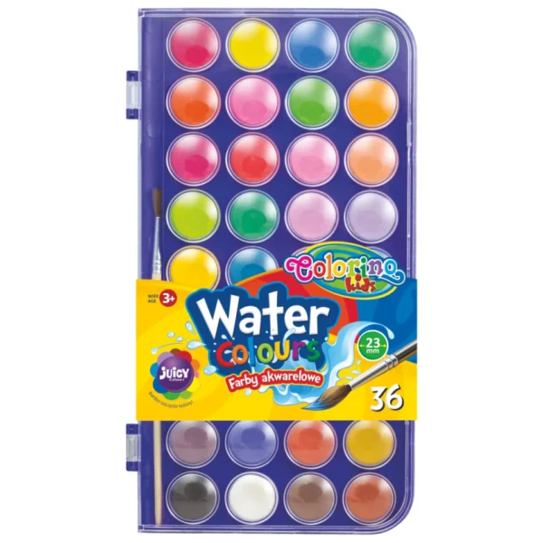 FARBY AKWARELOWE 36 KOLORÓW COLORINO KIDS 5907690867324