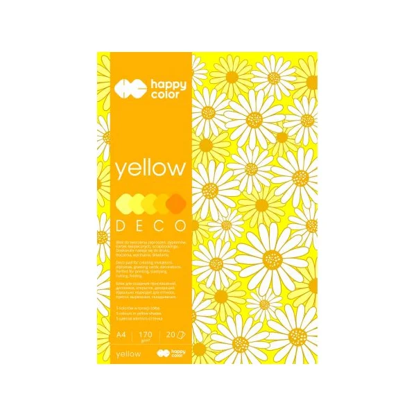 BLOK A4 170G DECO YELLOW HAPPY COLOR 5905130004995