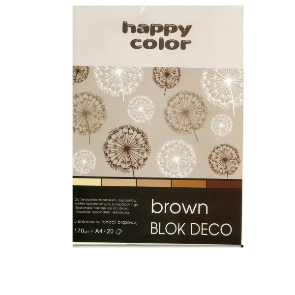BLOK A4 170G DECO BROWN HAPPY COLOR 5905130004940