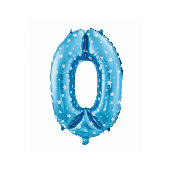 BALON FOLIOWY CYFRA 61CM GODAN NIEBIESKI W GWIAZDKI 0