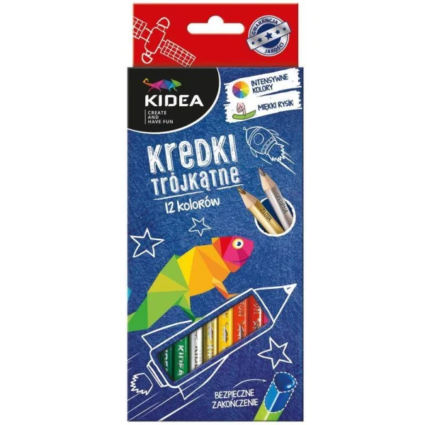 KREDKI OŁÓWKOWE TRÓJKĄTNE 12KOL KIDEA