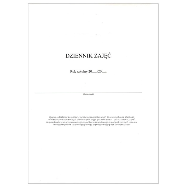 DZIENNIK ZAJĘĆ POZALEKCYJNYCH 5907814450616