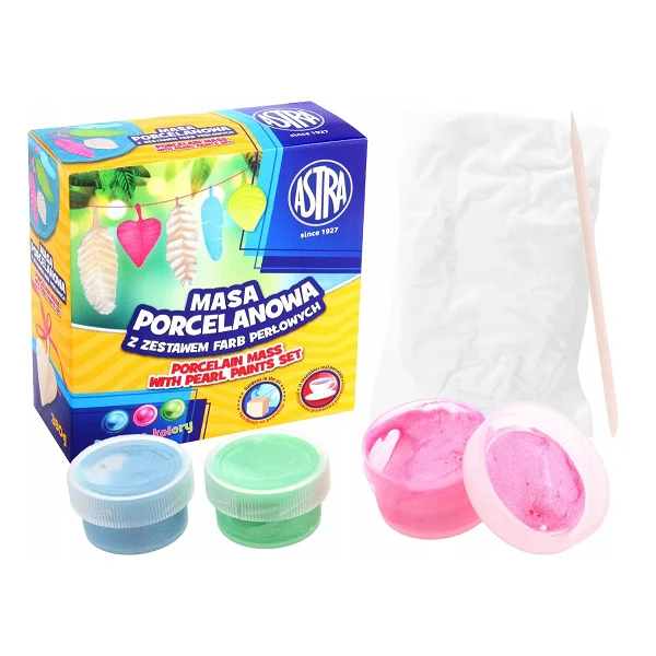 MASA PORCELANOWA 380G Z ZESTAWEM FARB PERŁOWYCH ASTRA