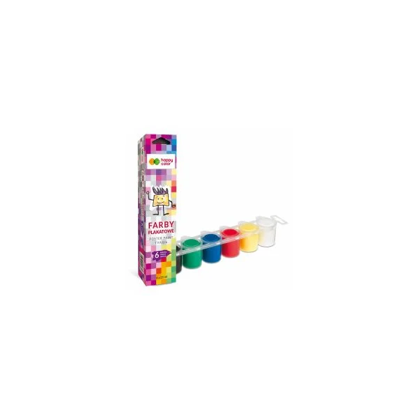 FARBY PLAKATOWE TEMPERA 6 KOL 25 ML HAPPY COLOR