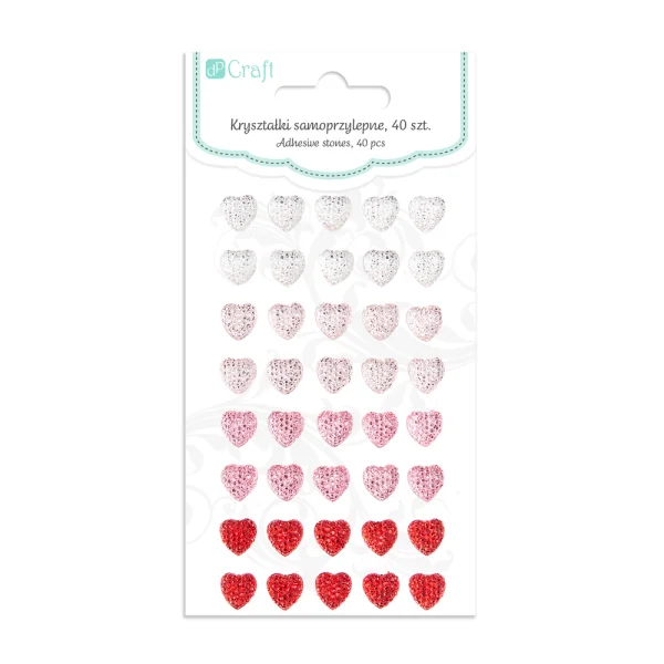KRYSZTAŁKI SERDUSZKA SAMOPRZYLEPNE 40 SZT GRKR-062 DP CRAFT