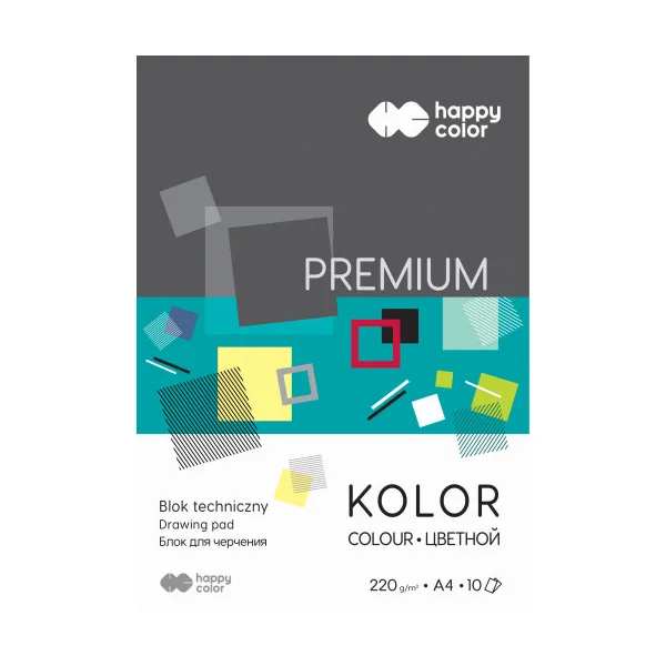 BLOK TECHNICZNY A4 KOLOROWY 220G HAPPY COLOR 5905130107047