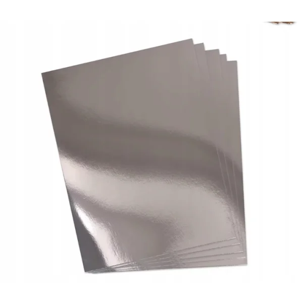KARTON METALIZOWANY LUSTRO SREBRNY 230g A4 10 ARKUSZY HAPPY COLOR