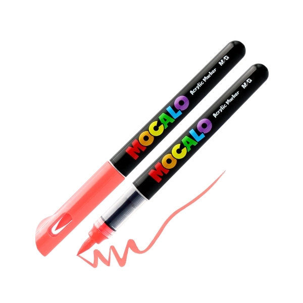 MARKER AKRYLOWY PĘDZELKOWY MOCALO 201 NEON CZERWONY