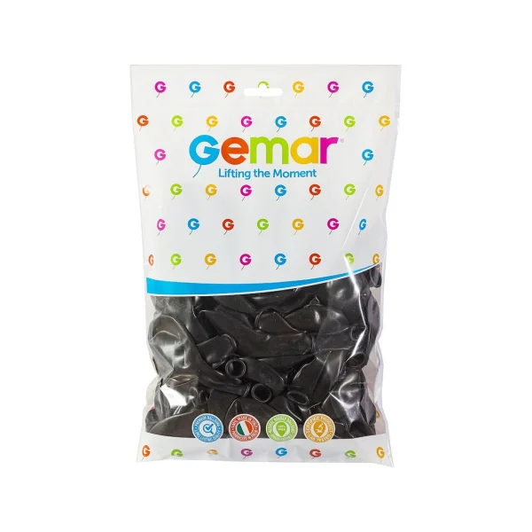 BALONY PASTEL 12" CZARNE 100SZT GODAN