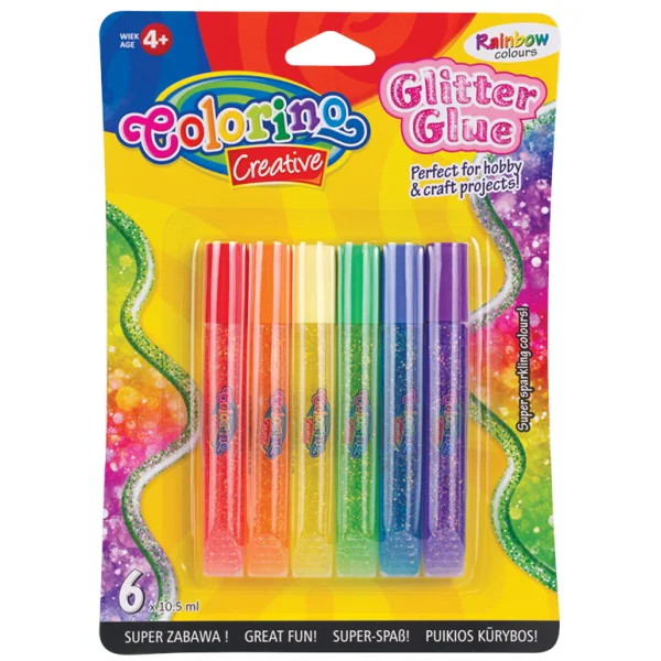 KLEJ BROKATOWY TĘCZA 6 KOLORÓW COLORINO 5907690868796