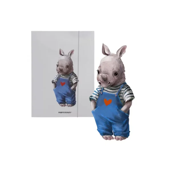 TECZKA Z GUMKĄ A4 CUTE NOSOROŻEC NARCISSUS