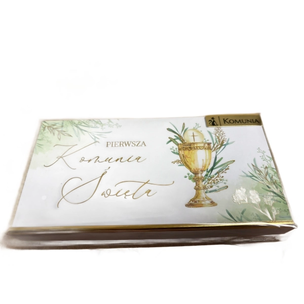 PUDEŁKO NA GOTÓWKĘ MINI PAPIER KOMUNIA NR 15 KARTKI Z KOTKIEM
