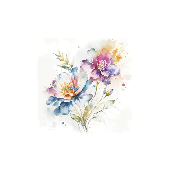 SERWETKI DAISY POL-MAK 33X33 WATERCOLOR PASTEL FLOWERS 20 SZTUK