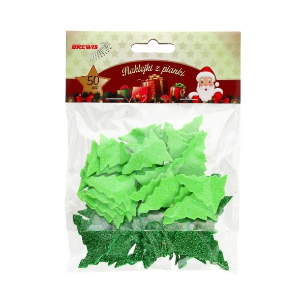NAKLEJKI Z PIANKI PVX09 BREWIS CHOINKI BROKAT