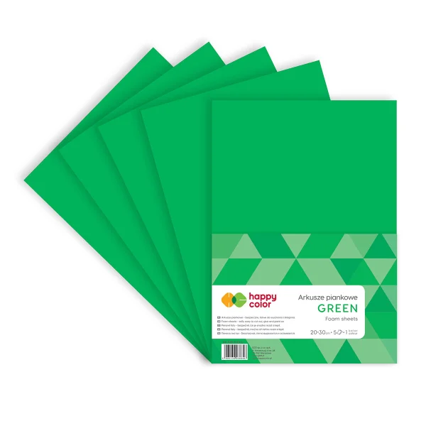 ARKUSZE PIANKOWE A4 5 SZT GREEN HAPPY COLOR