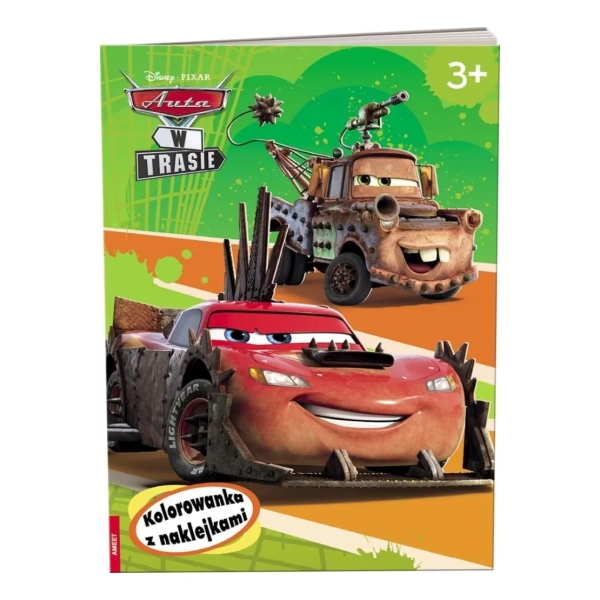 KSIĄŻECZKA DISNEY/PIXAR AUTA W TRASIE KOLOROWANKA Z NAKLEJKAMI