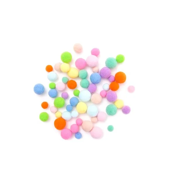 POMPONY PLUSZOWE MIX RAINBOW 60 SZT CEOZ-174 DP CRAFT