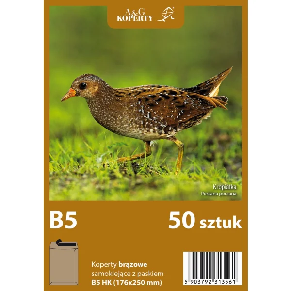 KOPERTA B5 HK BRĄZ 50SZT A&G