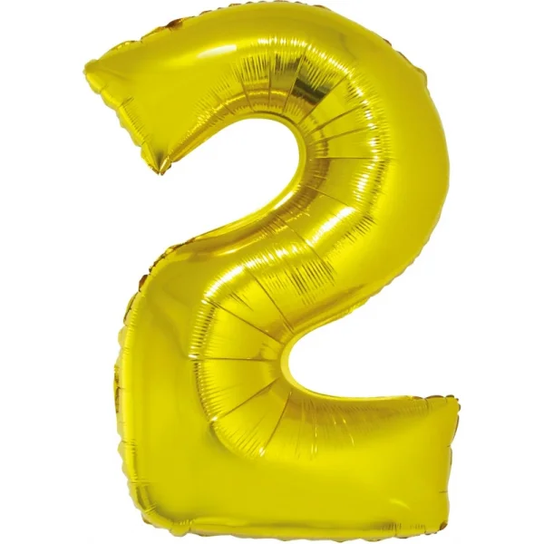 BALON FOLIOWY 92 CM B&C GODAN ZŁOTY CYFRA 2