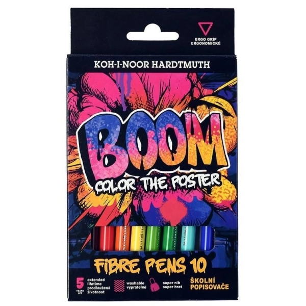 FLAMASTRY BOOM 10 KOL W KARTONIKU KOH-I-NOOR