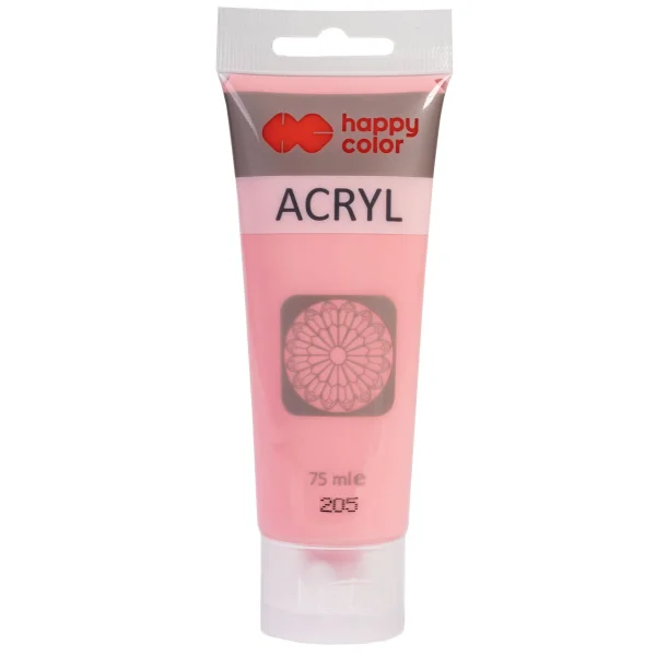 FARBA AKRYLOWA 75ML PASTEL RÓŻ PUDROWY 205 HAPPY COLOR
