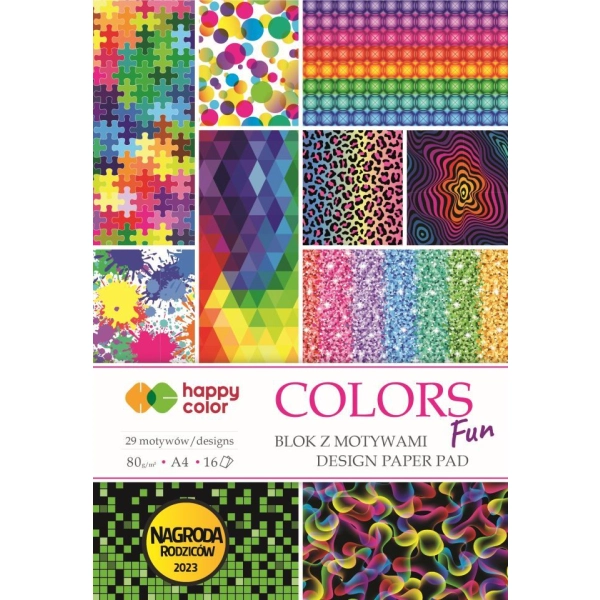 BLOK Z MOTYWAMI A4 COLORS FUN 80G HAPPY COLOR